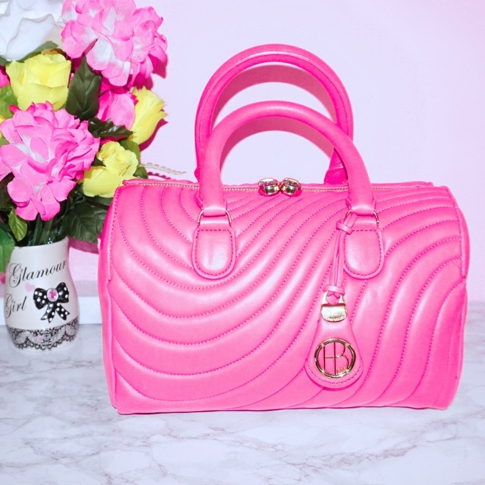 HENRI BENDEL NO.7 FLAMINGO PINK BARREL BAG
